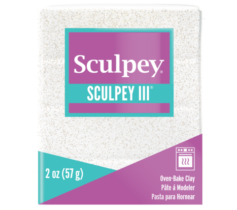 Sculpey III -- White Glitter