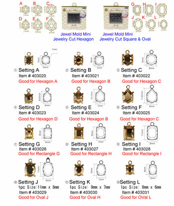 Setting for Jewel Mold Mini Hexagon F