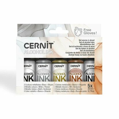 Assortment Alcohol ink, Metallic colors &ndash; foto van kleur & vernis