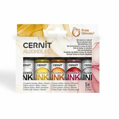 Assortment Alcohol ink, Warm colors &ndash; foto van kleur & vernis