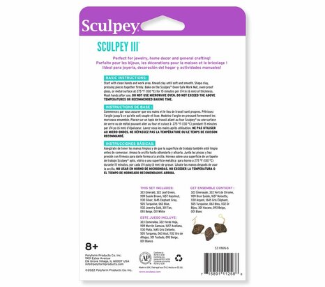 Sculpey III 12 Piece Naturals Multi-pack