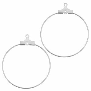Oorring hanger 30mm Antiek zilver (nikkelvrij) 8 stuks &ndash; foto van product