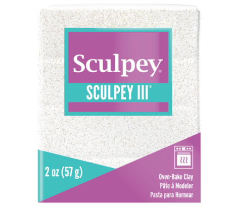Sculpey III -- White Glitter &ndash; foto van polymeerklei