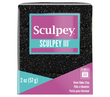Sculpey III -- Black Glitter &ndash; foto van polymeerklei