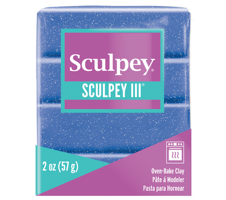 Sculpey III -- Blue Glitter &ndash; foto van polymeerklei