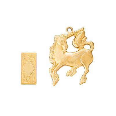 Brass Charm Unicorn & Card &ndash; foto van product