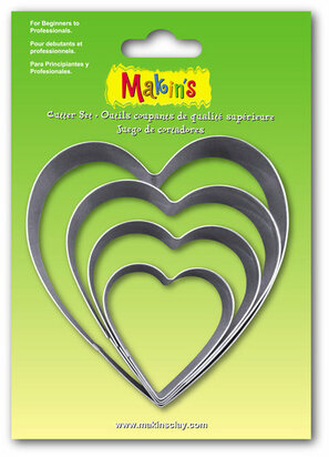 Stainless Steel Cutter Heart 4 PC Set &ndash; foto van mallen