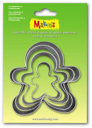 Stainless Steel Cutter Gingerbread Man 4 PC Set &ndash; foto van mallen