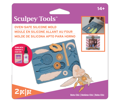 Sculpey Silicone Oven Safe Mold -- Boho Chic &ndash; foto van polymeerklei