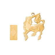 Brass Charm Unicorn & Card